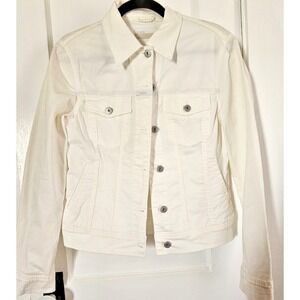 CLOSED BELLINI GROUP Made in Italy denim button down jacket white Sz M‎